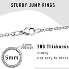 2000 Pieces No Tarnish Stainless Steel Jump Rings for Jewelry Making, 5mm, 20 Gauge Thickness, Silver (5mm) - color: 5mm
