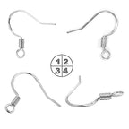 White Gold Earring Hooks, 80 PCS/40 Pairs Ear Wires Fish Hooks, 240pcs Hypoallergenic Earring Making kit with Jump Rings and Clear Silicone Earring Backs Stoppers - color: Small White Gold