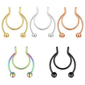 20G Fake Nose Rings Hoop Clip-on Stainless Steel Septum Jewelry Non Piercing Fake Cartilage Earring Lip Rings Faux Nose Ring Piercing Jewelry for Women Men - color: Set F