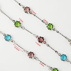 16.4 Feet Multicolor Rhinestone Jewelry Making Chains Bulk, Silver Plated Brass Chain for Jewelry Making with Open Jump Rings and Lobster Clasps - color: Colorful Rhinestone- Silver