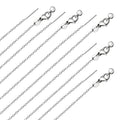 GTVOODX 10pcs Silver Adjustable Necklace Chain Stainless Steel Link Cable Chain Bulk with Needle Threader Lobster Clasps for Jewelry Making - color: Silver Cable