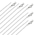 GTVOODX 10pcs Silver Adjustable Necklace Chain Stainless Steel Link Cable Chain Bulk with Needle Threader Lobster Clasps for Jewelry Making - color: Silver Cable