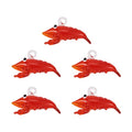 FASHEWELRY 5Pcs Handmade Lobster Lampwork Glass Pendants Red Crayfish Loose Beads Charms for DIY Jewelry Craft Making - color: Lobster-Red