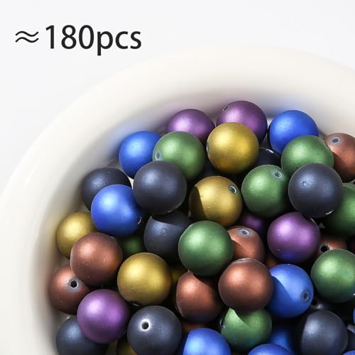 20mm Acrylic Beads 180pcs Dark Colors Round Bead Chunk Bubblegum Beads for Pen Bag Jewelry Making Necklace Bracelets(zgxp) - color: Navy&Tan