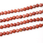 10mm Natural Red Stone Beads Heart Shape DIY Loose Gemstone Energy Healing Crystal Charms for Jewelry Making Handmade - color: Red Stone