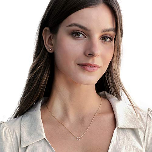 PAVOI 14K Gold Plated Cubic Zirconia Heart Necklace | Cute Dainty Love Pendant Necklaces for Women - Valentines Day Trendy Jewelry - style: Heart CZ