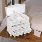 White Ballerina Musical Jewelry Box with Mirror for Girls and Women,Jewelry Storage Box, for Birthday,Valentine's Day and All Holidays,Great Gift for Daughter, Wife