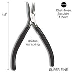 The Beadsmith Chain Nose Pliers – Extra Fine Tips – 4.5 inches (114mm) – PVC Grip Handle with Double Leaf Springs – Jewelry Making Tool for Creating Bracelets, Earrings and Necklaces - style: Chain Nose