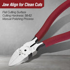 KATA 6-Inch Flush Cut Wire Cutters, Heavy Duty Side Cutter Pliers with Safety Cap, Sharp Snips for Crafting, Zip Ties, Floral Wire, Electrical, Jewelry, Chicken Wire, Artificial Flowers, 2 Pack - color: 2 Pack 6 Inch Red