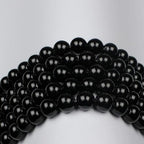 MJDCB Natural Stone Beads Natural Black Obsidian Loose Beads are Used in Jewelry Design to Make Bracelets and Necklaces 15inch (12mm) - color: Black Obsidian, size: 12mm