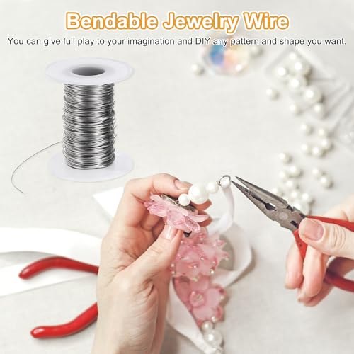 M METERXITY 21 Gauge Stainless Steel Craft Wire, 0.7mm 131 ft Bendable Floral Snare Wire for Jewelry Making/Sculpting/Armature Crafting/Floral Bonsai/DIY Crafts - size: 21 Gauge x 131 ft