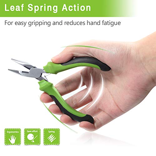 SPEEDWOX Mini Long Nose Pliers 4-1/2 Inches Precision Wire Cutters with Spring Fine Beading Pliers Precision Jewelry Making Tool Hobby Craft DIY - style: Long Nose Pliers