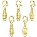 925 Silver Magnetic Necklace Clasp with Lobster Clasp,Magnetic Necklace Clasps and Closures for Bracelet Necklace Extender (5golden) - color: 5golden