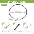 MECCANIXITY 10 PCS Dark Purple Bracelet Cord,9" Adjustable Friendship Bracelet 2mm Waxed Polyester Cord with Lobster Clasp Bracelet String for Bracelet Making Jewelry DIY Craft
