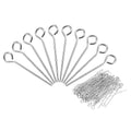 PATIKIL 200Pcs 304 Stainless Steel Jewelry Eye Pins 18mm 22 Gauge Silver Open Eye Pins for Jewelry Making DIY Craft Necklaces Bracelets Earrings - color: Silver, size: 18mm