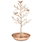 INVIKTUS Silver Birds Tree Jewelry Stand Display Earring Necklace Holder Organizer Rack Tower - color: antique bronze