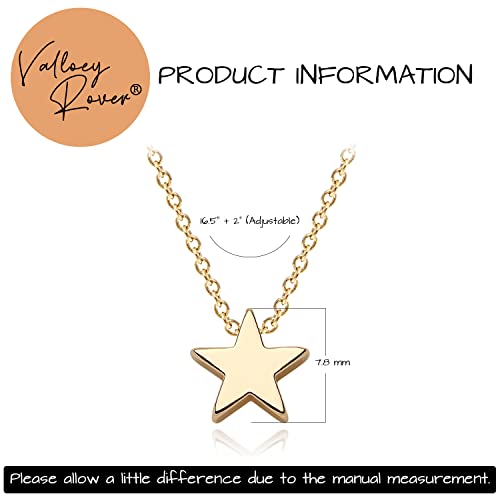 Valloey Rover Gold Necklace for Women 14K Gold Plated Circle Cubic Zirconia Pendant Necklace Dainty Twist Rope Chain Necklace Simple Jewelry Gift for Women - style: Gold-Star