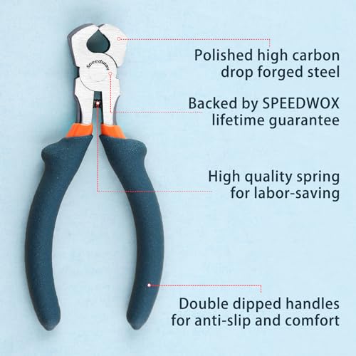 SPEEDWOX Mini End Nipper Pliers 4-Inch End Cutting Pliers Small Jewelry Making Pliers Convex Shoulder Thin Precision Wire Cutters for Cutting Jewelry Wire Nails Pulling Beading Hobby Work Craft - style: Wire Cutters