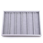 Oirlv Velvet Stackable Jewelry Tray Necklace Pendant Organizer Display Showcase Jewelry Storage trays - size: 6 Grids Necklace Tray