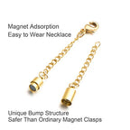 Zpsolution Magnetic Necklace Clasps with Extender Chains Lobster Clasps Lead Cadmium Free and Nickel Release Free Set/2 Gold-Silver - color: Chains Glod and Silver