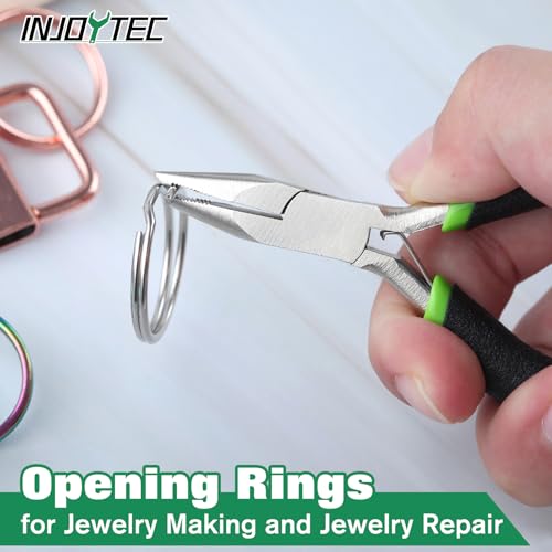 Mini Split Ring Pliers Jewelry Pliers 3" Split Ring Tool Jump Ring Opener Split Keychain Pliers Opening Pliers for Jewelry Making Beading Crafting