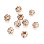 Craftdady 30Pcs 12mm Crystal Rhinestone Rondelle Spacer Beads Light Gold Disco Ball Loose Beads for Jewelry Making - color: Light Gold-12x10mm