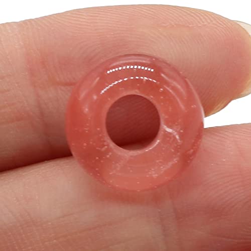 QSLLER Natural Semi-Precious Stone Large Hole Loose Beads Abacus Shape Fashionable Opal Amethyst Unakite Rose Quartz Charm Beads for Making Necklace Bracelet - color: 6X12mm