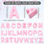 52Pcs A to Z Alphabet Shaped Beads Large Pink Letter Beads with Large Hole Acrylic Opaque 26 Capital Letters Initial Alphabet Bubble Loose Spacer for Keychains Bag Charm Phone Chains Jewelry - style: Style 6