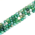 62Pcs Natural Crystal Beads Stone 6mm Green Stripe Onyx Agates Gemstone Round Loose Energy Healing Beads for Bracelet Necklace Earrings Jewelry Making - color: Green, size: 6MM
