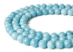 60pcs 6mm Deep Aquamarine Beads Natural Gemstone Beads Round Loose Beads for Jewelry Making - color: Aquamarine, size: 6mm
