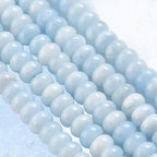 1 Box 2 Strands 148PCS 5X8MM Light Blue Natural White Jade Beads with Holes Rondelle Gemstone Crystal Stone Smooth Spacer Abacus Disk Charm Bead for Jewelry Making Earrings Diy Craft Supply - color: Light Blue, size: 148pcs