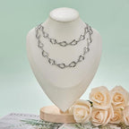 2 Yard Stainless Steel Jewelry Making Chains Bulk Hollow Drop Link Chain for Necklace DIY Jewelry Supplies - color: Silver Drop