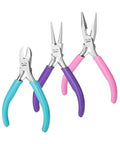 Mr. Pen- Pliers for Jewelry Making, 3 Pack, Chain Nose, Round Nose Pliers Set and Wire Cutter for Beading, Wire Wrapping, Jump Rings, Jewelry Repair, Crafting, DIY - color: Candy Colors
