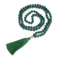 Adabele Premium 108 Mala Beads Malas Necklace - Natural Healing Gemstone Tibetan Buddhist Japa Prayer Meditation Reiki Chakra Stone Quartz Rock Women Men Jewelry - style: Malachite