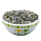 Labradorite Pre Drilled Crystal Crushed Chips Beads for Bracelets Making, DIY Handmade Natural Healing Crystals (25 Inch Strand) - color: Labradorite