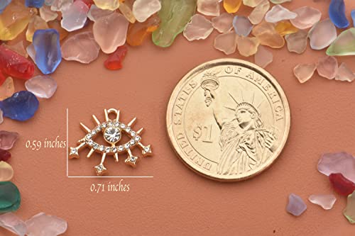 Pack of 20 Rhinestone Charms Gold Plated Pendants Pave Crystal Accessories for Necklace Bracelet Jewelry Making DIY Crafting - color: (Classic Eyes of Horus)VID60101