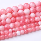 6MM White Pink Persian Jade Round Loose Beads Natural Gem Beads Crystal Energy Stone Beads for Jewelry Making DIY Bracelet Necklaces - color: White Pink Persian Jade, size: 6mm