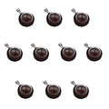 ZenRa 10-Piece Glass Dome Vial Pendant Set with Wooden Base - Hollow Glass Cabochons (20mm, Dark Coffee) - size: 20mm Dome Dark Coffee
