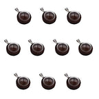 ZenRa 10-Piece Glass Dome Vial Pendant Set with Wooden Base - Hollow Glass Cabochons (20mm, Dark Coffee) - size: 20mm Dome Dark Coffee