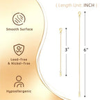 Gold Necklace Extender 14K Gold Plated Durable Necklace Extender, 925 Sterling Silver Chain for Bracelet Anklet, 2 Piece Set 3" 6" Inches - color: Gold, size: 3 6 inch