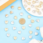 1 Box 200PCS Plastic Heart Shaped Beads with Small Holes Gold Silver Handmade Spacer Loose Platinum Hearts Shape Bead Charms Bulk for Jewelry Making Necklaces Bracelets Diy Craft Supplies - style: Heart