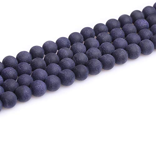 8mm Blue Sandstone Frosted Matte Unpolished Round Beads for Jewelry Making Strand 15 inch - color: Blue Sandstone, size: 8mm