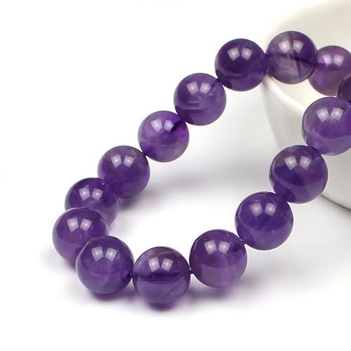 MJDCB 5A Natural South Africa Amethyst Gemstone Round Stone Beads for Jewelry Making DIY Bracelet Necklace (8mm) - color: South Africa Amethyst, size: 8mm