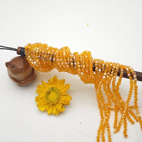 3mm4mm 1100pcs 800pcs Bicone Beads Crystal Glass Faceted Beads for Necklace Bracelet Earrings DIY Jewelry Crafts Making Project (3mm OrangeAB) - color: 3mm OrangeAB