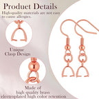 180PCS Earring Making Kits Rose Gold Earring Hooks Hypoallergenic Ear Wires Fish Hook for DIY Jewelry Making Bulk Pack - color: Rose Gold