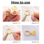 6Pcs Gold Zirconia Hoops for Earrings, Hypoallergenic 14K Goldplated Earring Hooks Round Huggie Zirconia Hoop with Loop Leverback Dangle Earring Making Gold Jewelry Findings Supplies Replacement Set - color: 6PCS_GoldB