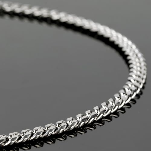 UMAOKANG 16.4 Feet Stainless Steel Cuban Chain for Jewelry Making Strong Diamond Cut Cuban Link Chain Necklace for Men and Women Jewelry Chains Bulk - color: 2mm Silver Cuban