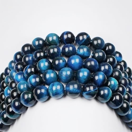 MJDCB Stone Beads 4mm 85pcs Round Sky Blue Tiger's Eye Loose Gemstone Bead Charms for Jewelry Making Bracelet Necklace Earring Pendant - color: Sky Blue Tiger's Eye, size: 4mm