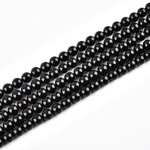 4mm Natural Black Onyx Beads Round Agate Gemstone Loose Beads for Jewelry Making (88-95pcs/strand) - color: Black Onyx, size: 4mm