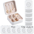 12-Pack Volleyball Portable Jewelry Box for Team Travel White Sport Jewelry Case Bulk Gifts for Volleyball Team Athletes & Sports Enthusiasts Christmas Events & Milestones - style: Square Volleyball